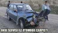 Öğrenci Servisiyle Otomobil Çarpıştı
