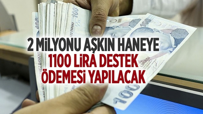 2 milyonu aşkın haneye 1100 lira destek ödemesi yapılacak