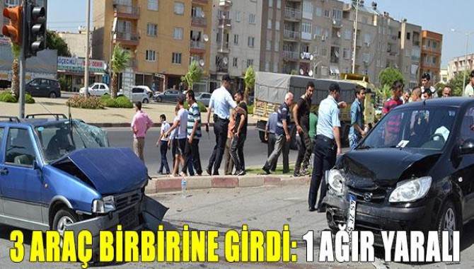 3 Araç Birbirine Girdi: 1 Ağır Yaralı