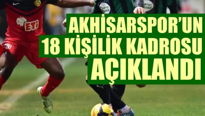 Akhisar Belediyespor’un 18 Kişilik Eskişehirspor Kadrosu Belli Oldu