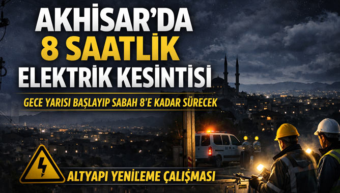 Akhisar’da 8 Saatlik Planlı Elektrik Kesintisi