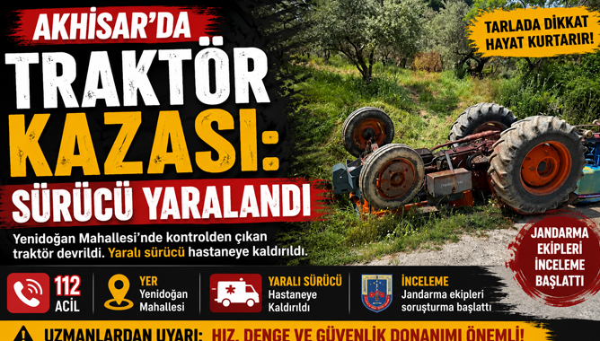 Akhisar’da Traktör Kazası: Sürücü Yaralandı