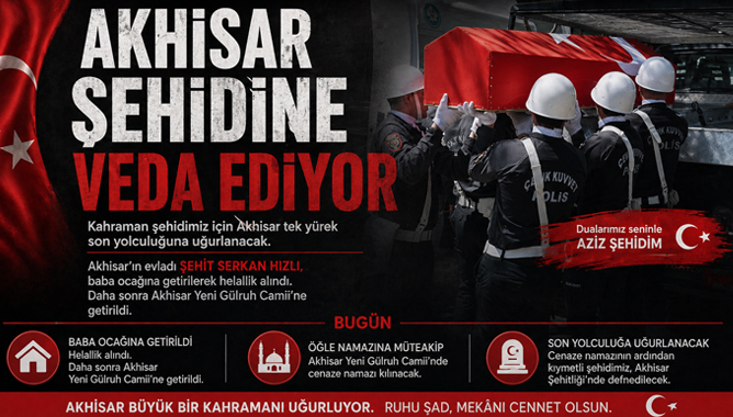 Akhisar Şehidine Veda Ediyor