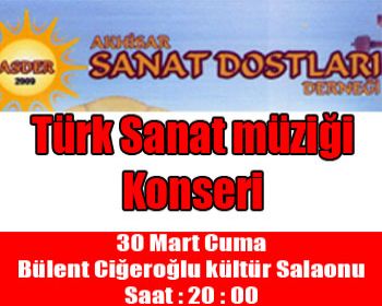 Akhisar Sanat dostlarından konser duyurusu