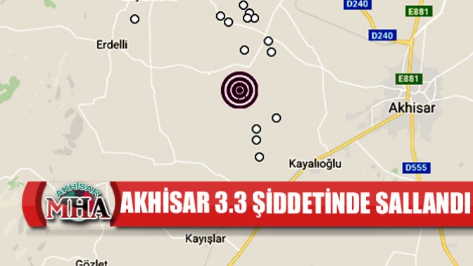 Akhisarda 3.3 şiddetinde deprem meydana geldi