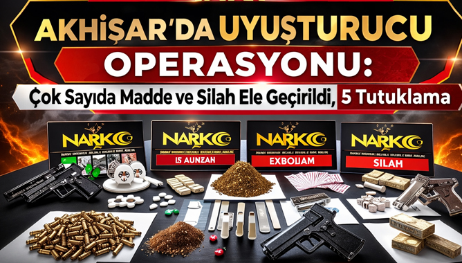 Akhisar'da Uyuşturucu Operasyonu: Çok Sayıda Madde ve Silah Ele Geçirildi, 5 Tutuklama
