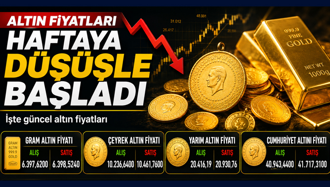 Altın fiyatları haftaya düşüşle başladı