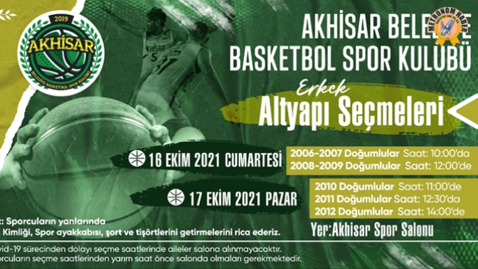 BASKETBOL ERKEK ALTYAPI SEÇMELERİ BAŞLIYOR