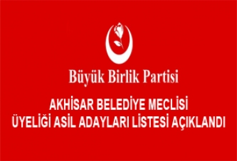 BBP Akhisar Belediyesi Meclis Üyeliği Asil Adaylar Listesi Açıklandı