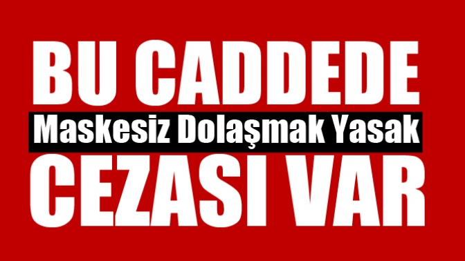 Bu Caddede Maskesiz Dolaşmak Yasak Cezası Var