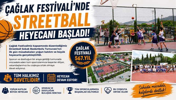 Çağlak Festivali’nde Streetball Heyecanı Başladı