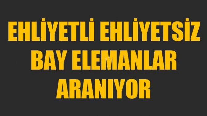 Ehliyetli Ehliyetsiz Bay Eleman Aranıyor