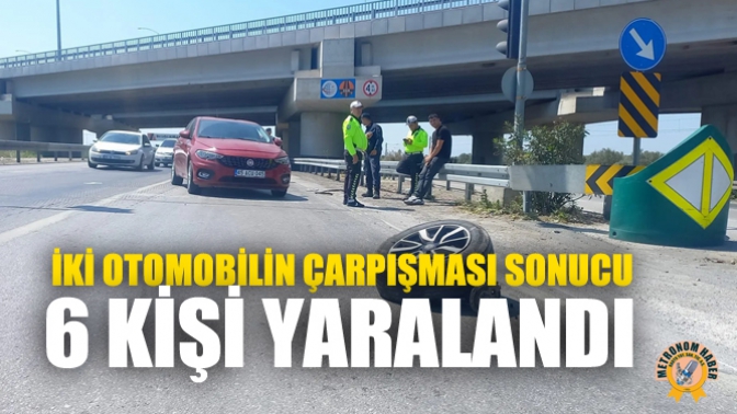 İki Otomobilin Çarpışması Sonucu 6 Kişi Yaralandı