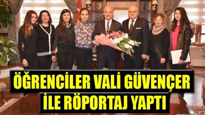 İsmet İnönü Mesleki Ve Teknik Anadolu Lisesi Öğrencileri Vali Güvençer İle Röportaj Yaptı