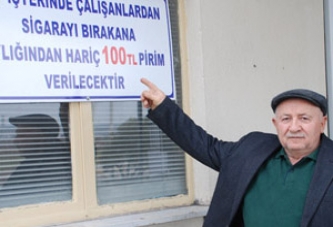 İşyerinde Çalışanlar Sigarayı Bırakırsa 100 TL Prim Verecek