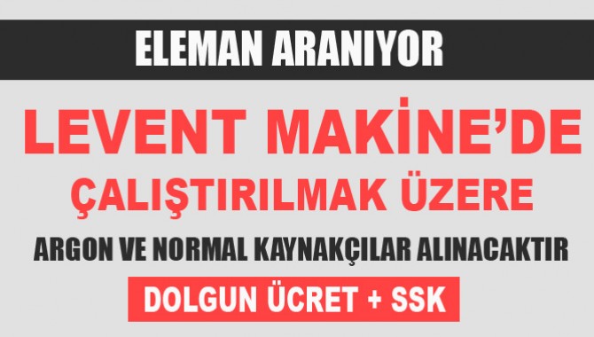 Levent Makine Eleman İlanı