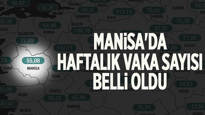 Manisa'da Haftalık Vaka Sayısı Belli Oldu