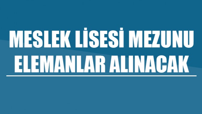 Meslek Lisesi Mezunu Elemanlar Alınacak