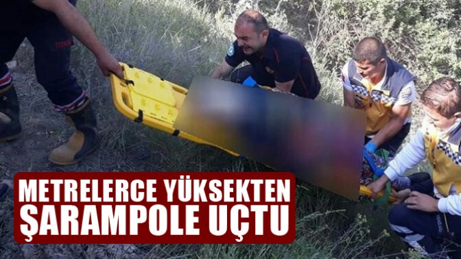 Metrelerce Yüksekten Şarampole Uçtu