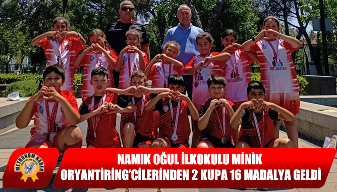 Namık Oğul İlkokulu Minik Oryantiring’cilerinden 2 Kupa 16 Madalya Geldi