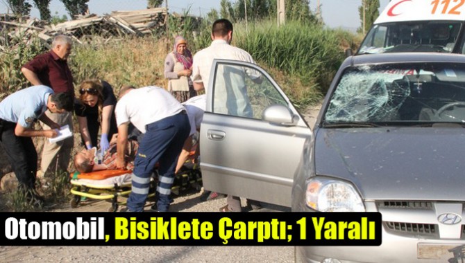 Otomobil, Bisiklete Çarptı; 1 Yaralı