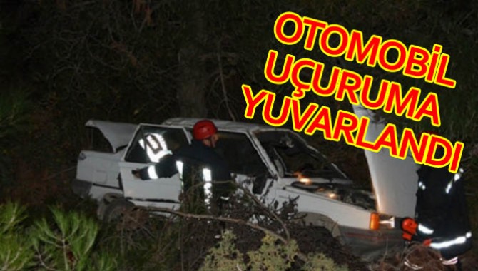 OTOMOBİL UÇURUMA YUVARLANDI