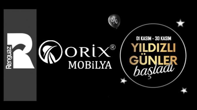 Renguaz Mobilyadan ORİX Yıldızlı Ürünlerde %50 ye varan İndirimler