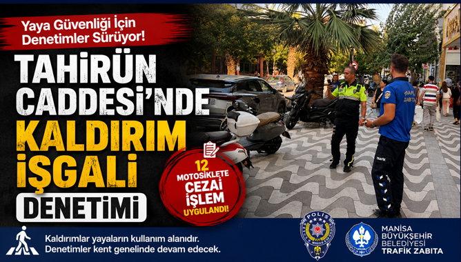 Tahirün Caddesi’nde Kaldırım İşgali Denetimi