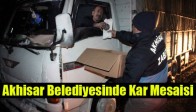 Akhisar Belediyesinde Kar Mesaisi