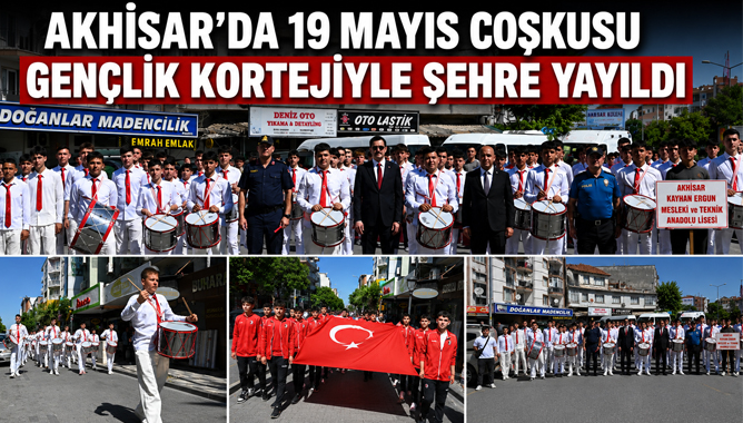 Akhisar’da 19 Mayıs Coşkusu Gençlik Kortejiyle Şehre Yayıldı