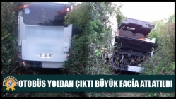 Akhisar’da Otobüs Yoldan Çıktı Büyük Facia Atlatıldı