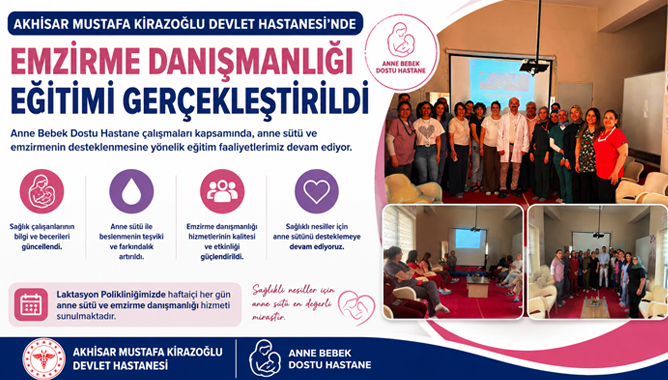 Akhisar Mustafa Kirazoğlu Devlet Hastanesi’nde Emzirme Danışmanlığı Eğitimi Gerçekleştirildi