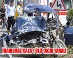 Akhisar’da Şerit İhlali Sonucu Kaza, 1 Ölü 1 Ağır Yaralı