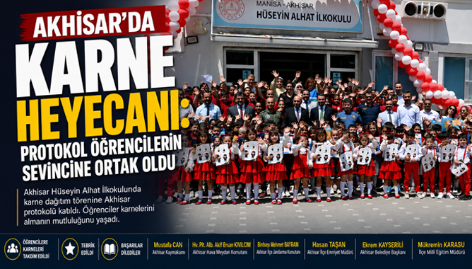 Akhisar'da Karne Heyecanı: Protokol Öğrencilerin Sevincine Ortak Oldu