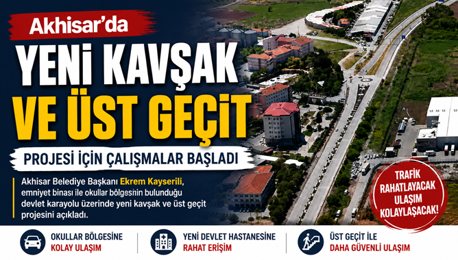 Akhisar'da Yeni Kavşak ve Üst Geçit Projesi İçin Çalışmalar Başladı