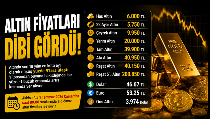 Altın fiyatları dibi gördü