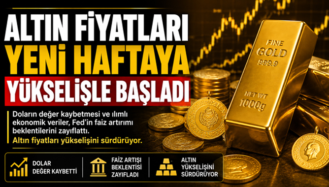 Altın Fiyatları Yeni Haftaya Yükselişle Başladı