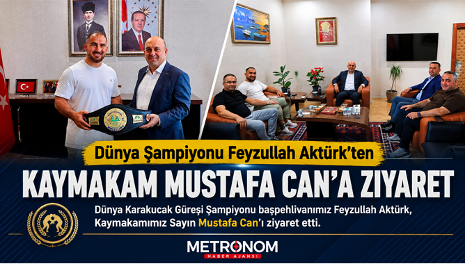 Dünya Şampiyonu Feyzullah Aktürk’ten Kaymakam Mustafa Can’a Ziyaret