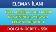 Hastane Kantinine Eleman Aranıyor