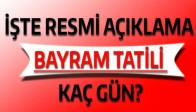Kurban Bayramı Tatili Kaç Gün?