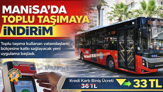 Manisa’da Toplu Taşımaya İndirim