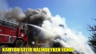 Manisa'da Saman Yüklü Kamyon Seyir Halindeyken Yandı