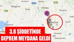 Merkez üssü Akhisar'da dün gece saat 02.58'de 3.8 Şiddetinde Deprem Meydana Geldi.