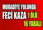 MURADİYE YOLUNDA FECİ KAZA! 1ÖLÜ, 16 YARALI