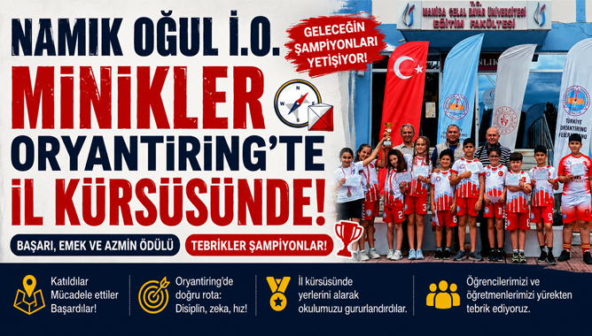Namık Oğul İ.O.Minikler Oryantiring'te İl kürsüsünde
