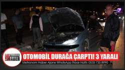 Otomobil Durağa Çarptı! 3 Yaralı