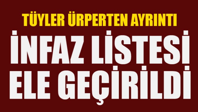 Tüyler Ürperten Ayrıntı! İnfaz Listesi Ele Geçirildi