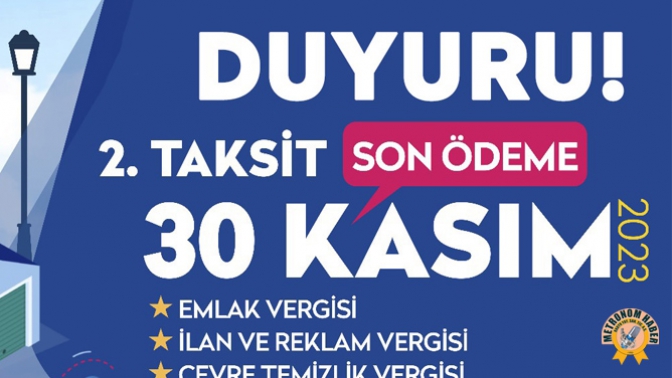 Vergi Ödemede İkinci Taksit Son Gün 30 Kasım