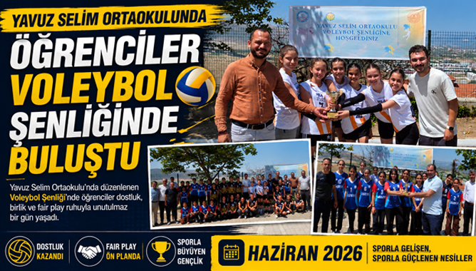 Yavuz Selim Ortaokulunda Öğrenciler Voleybol Şenliğinde Buluştu
