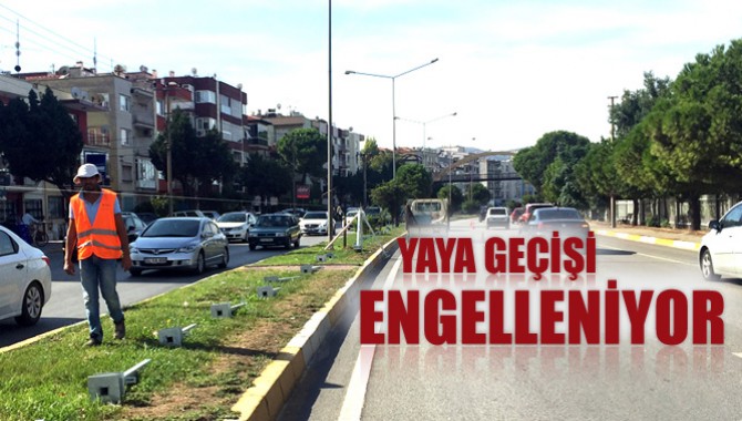 Yaya geçişi engelleniyor